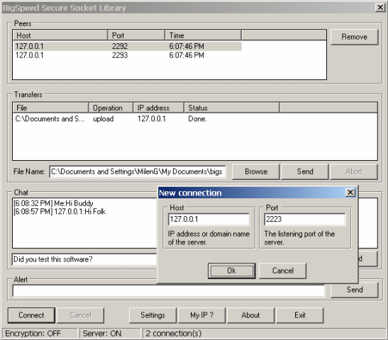 BigSpeed Secure Socket Library Screenshot